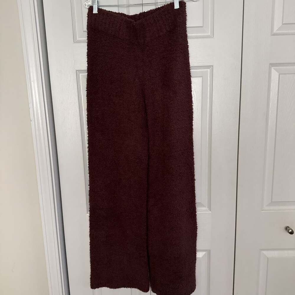 SKIMS Cozy Knit Bouclé Wide Leg Pants Garnet